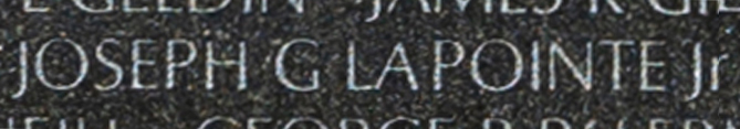 Specialist 4 Joseph “Guy” LaPointe, Jr.'s name inscribed on The Wall.